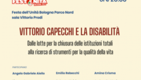 Vittorio Capecchi e la disabilità: dibattito alla Festa dell’Unità l’8 settembre